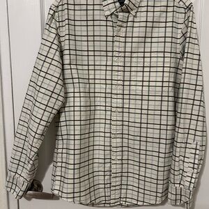 J. Crew Men's Plaid Shirt - Cream Plaid
